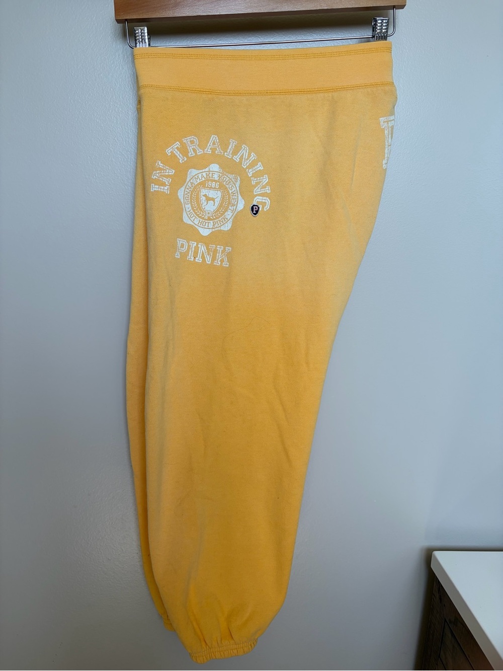 PINK Victoria's Secret Yellow 'In Training' Sweatpants